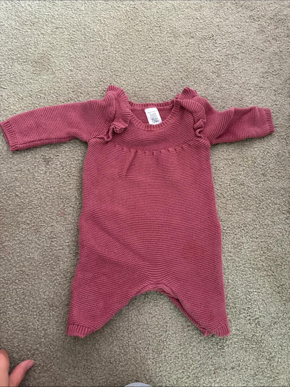 Carter's Knit Ruffle One-Piece - Rose